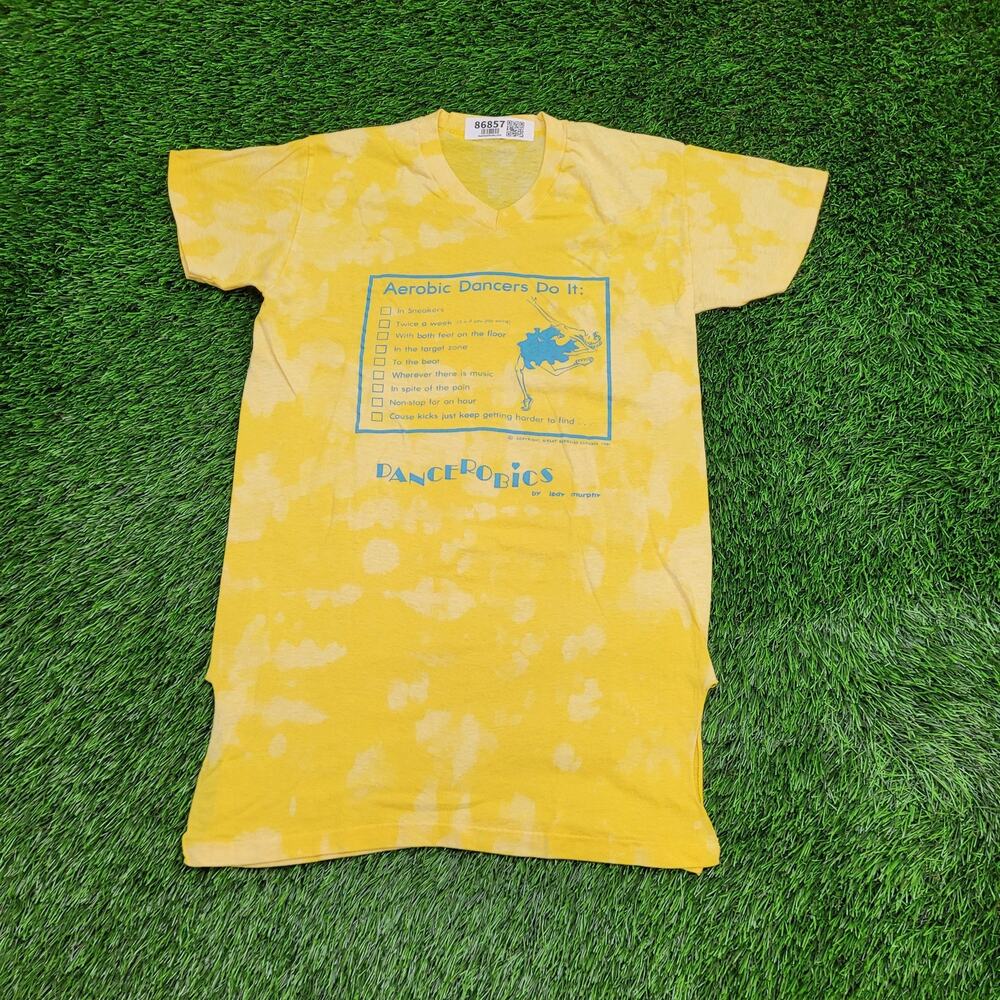 Vintage 1981 Funny Aerobics Shirt Womens S/M 18x29 Dancerobics